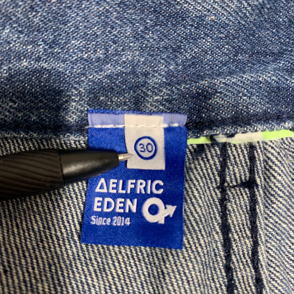 Aelfric Eden‎ Distressed Jeans Mens 30 Blue Ripped Patchwork Streetwear Straight - Picture 8 of 10